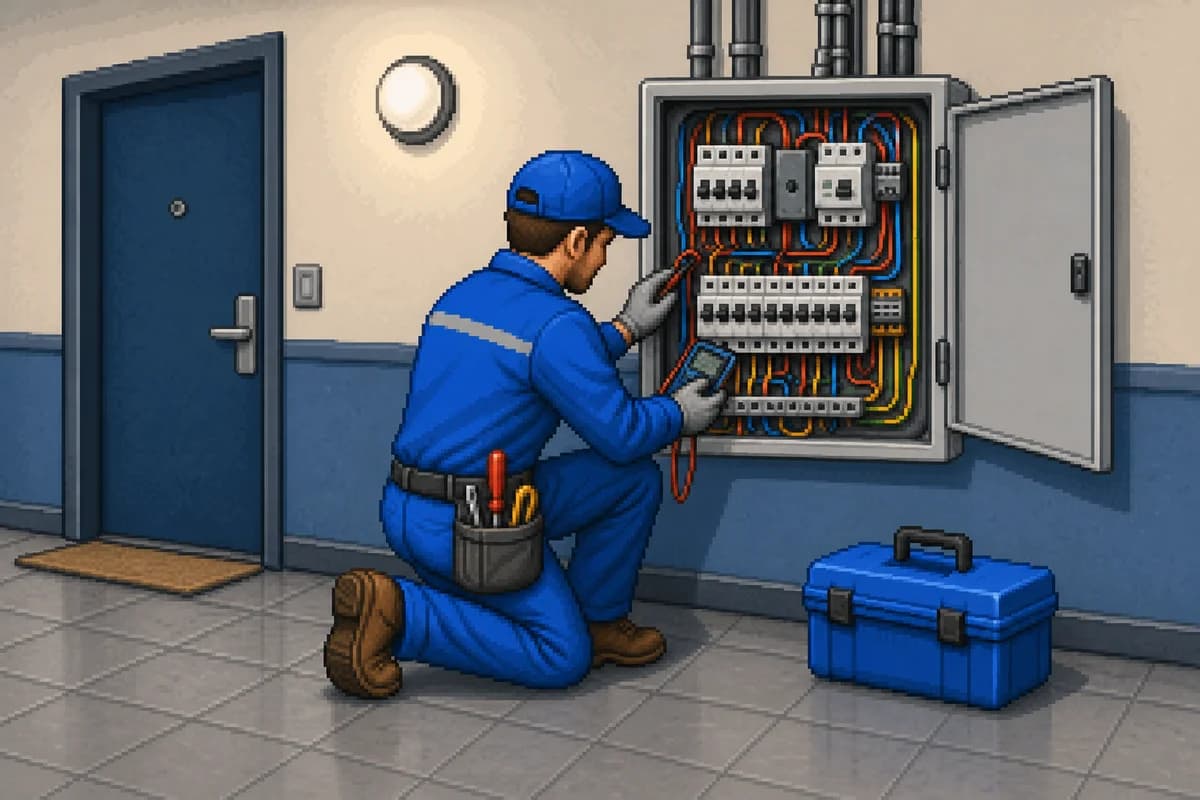 Elektriker bei der Arbeit