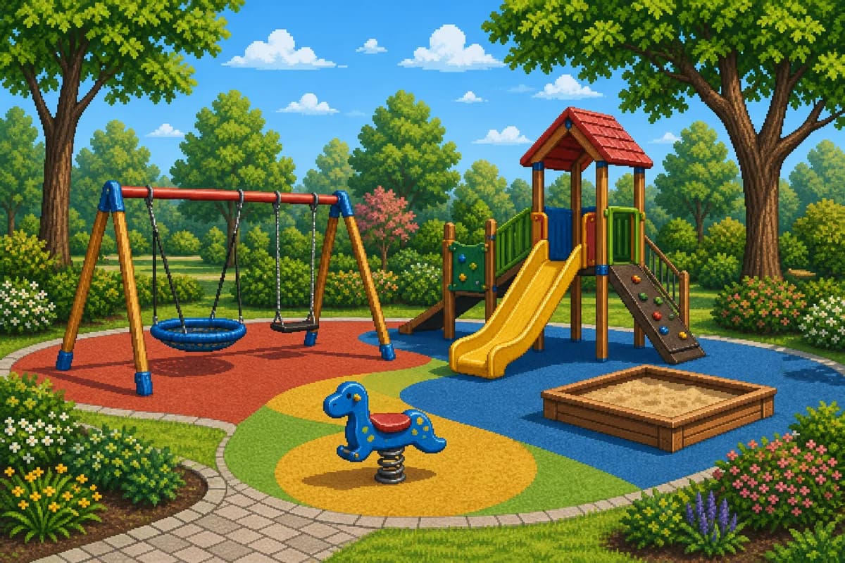 Spielplatz in einer Grünanlage